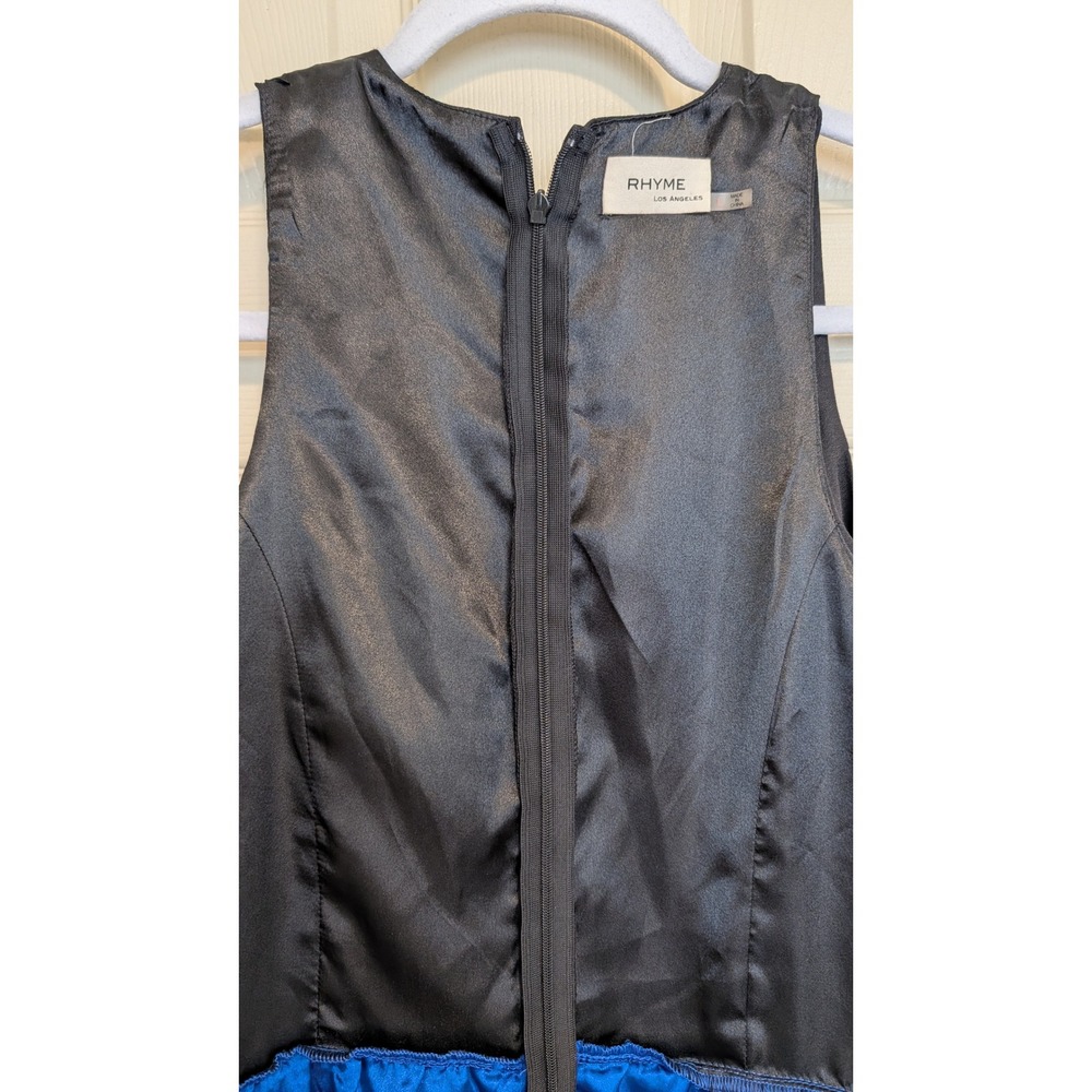 Rhyme Los Angeles Black Blue Colorblock Beaded Maxi Dress Sleeveless Womens L - Picture 7 of 7